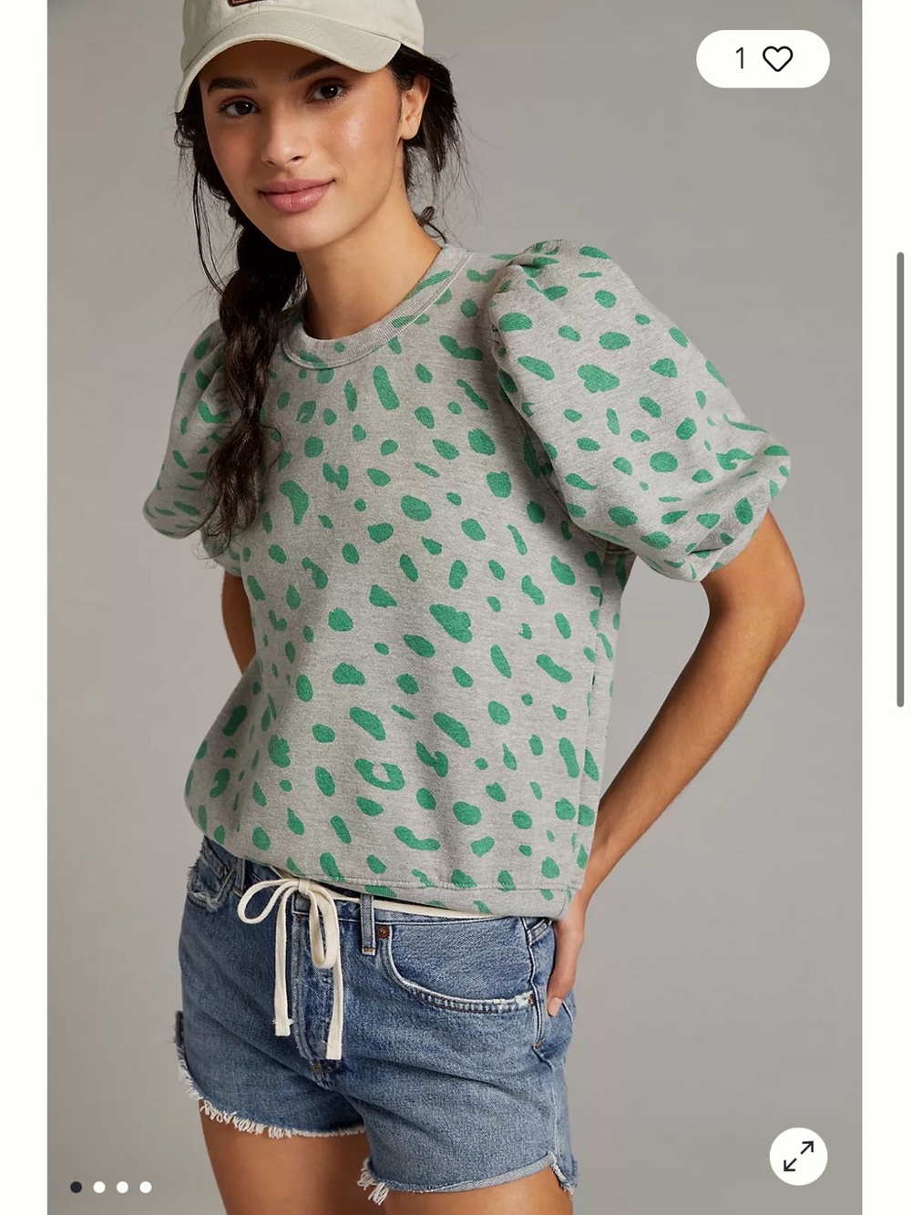 Clare V. Jaguar Puff-Sleeved Pullover